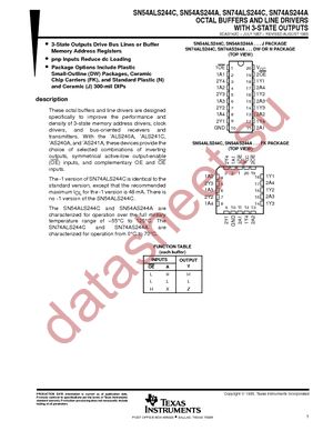 SN74ALS244CDBR datasheet  